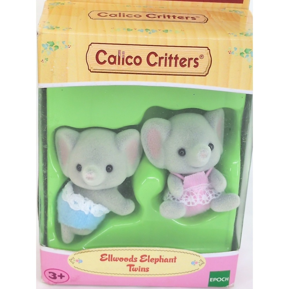 New Sealed Calico Critters Ellwoods Baby Elephant Twins CC1571 Evan Ellie